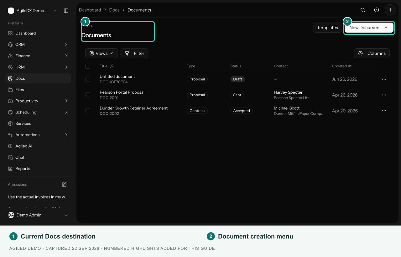 Documents list, the current destination of the former Wiki page
